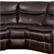 Benjara Leatherette Reclining Sectional with Double Stitching Details- Brown