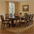 Benjara Traditional Style Wooden Dining Table with Extension Leaf- Brown