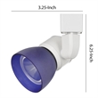 Benjara 10W Integrated Metal and Polycarbonate LED Track Fixture- White and Blue