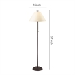 Benjara Metal Floor Lamp with Pull Chain Switch & Paper Shade- Off White & Black
