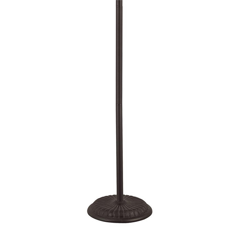 Benjara Metal Floor Lamp with Pull Chain Switch & Paper Shade- Off White & Black