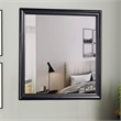 Benjara Wooden Frame Mirror with Mounting Hardware- Black and Silver