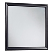 Benjara Wooden Frame Mirror with Mounting Hardware- Black and Silver