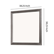 Benjara Wooden Frame Mirror with Mounting Hardware- Gray and Silver