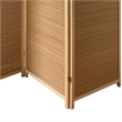 Benjara 3 Panel Bamboo Shade Roll Room Divider- Natural Brown