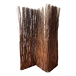 Benjara 3 Panel Vertically Aligned Willow Branches Room Divider- Brown