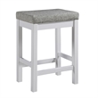Benjara 4 Pc 1 Drawer Counter Height Table with Backless Stools- White and Gray