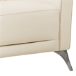 Benjara Leatherette Chair with Track Armrests and Angled Metal Legs- Offwhite