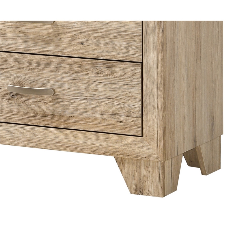 Benjara Wooden Nightstand with 6 Storage Drawers- Brown