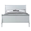 Benjara Sleigh Design Twin Size Bed with Rectangular Thin Legs- Silver