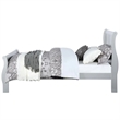 Benjara Sleigh Design Twin Size Bed with Rectangular Thin Legs- Silver