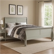 Benjara Sleigh Design Twin Size Bed with Rectangular Thin Legs- Silver