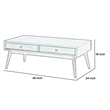 Benjara 2 Drawer Wooden Coffee Table with Splayed Legs- Walnut Brown