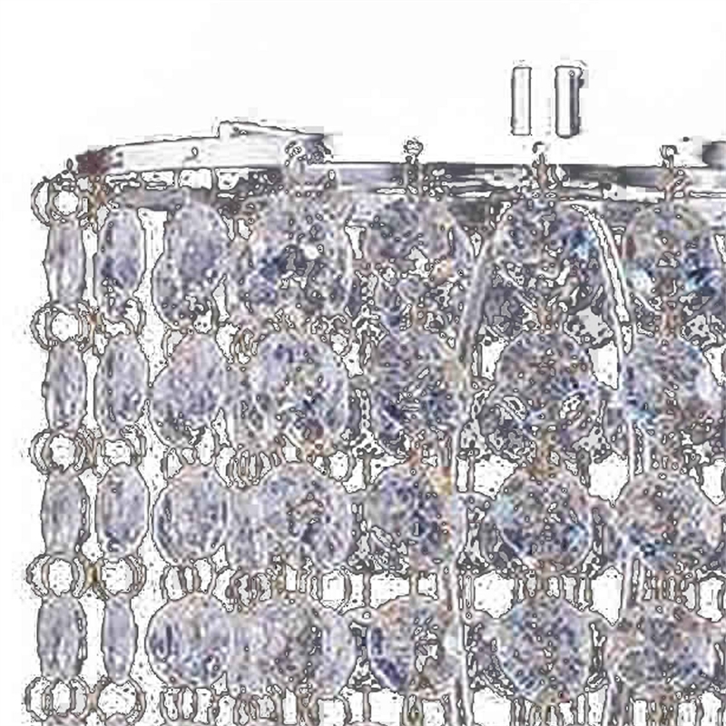 Benjara Chandelier Crystal Accented Table Lamp with Tubular Frame-Chrome & Clear
