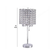 Benjara Chandelier Crystal Accented Table Lamp with Tubular Frame-Chrome & Clear