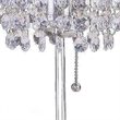 Benjara Chandelier Crystal Accented Table Lamp with Tubular Frame-Chrome & Clear