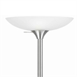 Benjara 3 Way Torchiere Floor Lamp with Frosted Glass shade & Stable Base- White