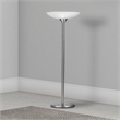 Benjara 3 Way Torchiere Floor Lamp with Frosted Glass shade & Stable Base- White
