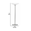 Benjara 3 Way Torchiere Floor Lamp with Frosted Glass shade & Stable Base- White