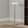 Benjara 3 Way Torchiere Floor Lamp with Frosted Glass shade & Stable Base- White