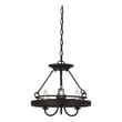 Benjara 60 X 3 Watt Metal Frame Pendant with Hardwired Switch- Textured Gray
