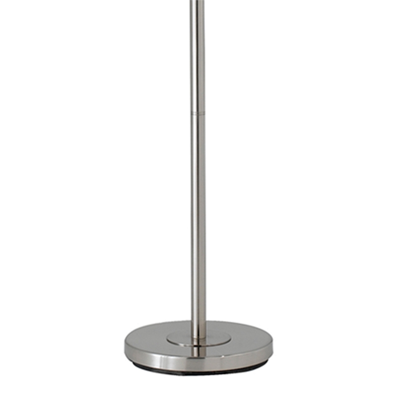 Benjara Metal Floor Lamp with Tapered Drum Shade and Stalk Support- Silver
