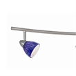 Benjara 5 Light 120V Metal Track Light Fixture with Textured Shade-Silver & Blue