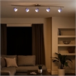 Benjara 5 Light 120V Metal Track Light Fixture with Textured Shade-Silver & Blue