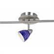 Benjara 5 Light 120V Metal Track Light Fixture with Textured Shade-Silver & Blue
