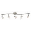 Benjara 5 Light 120V Metal Track Light Fixture with Glass Shade- White & Silver