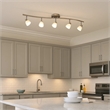 Benjara 5 Light 120V Metal Track Light Fixture with Glass Shade- White & Silver