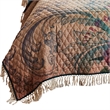 Benjara 2 Piece Twin Size Quilt Set- Floral Print- Crochet Trim- Multicolor