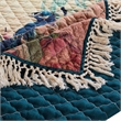 Benjara 2 Piece Twin Size Quilt Set- Floral Print- Crochet Trim- Multicolor
