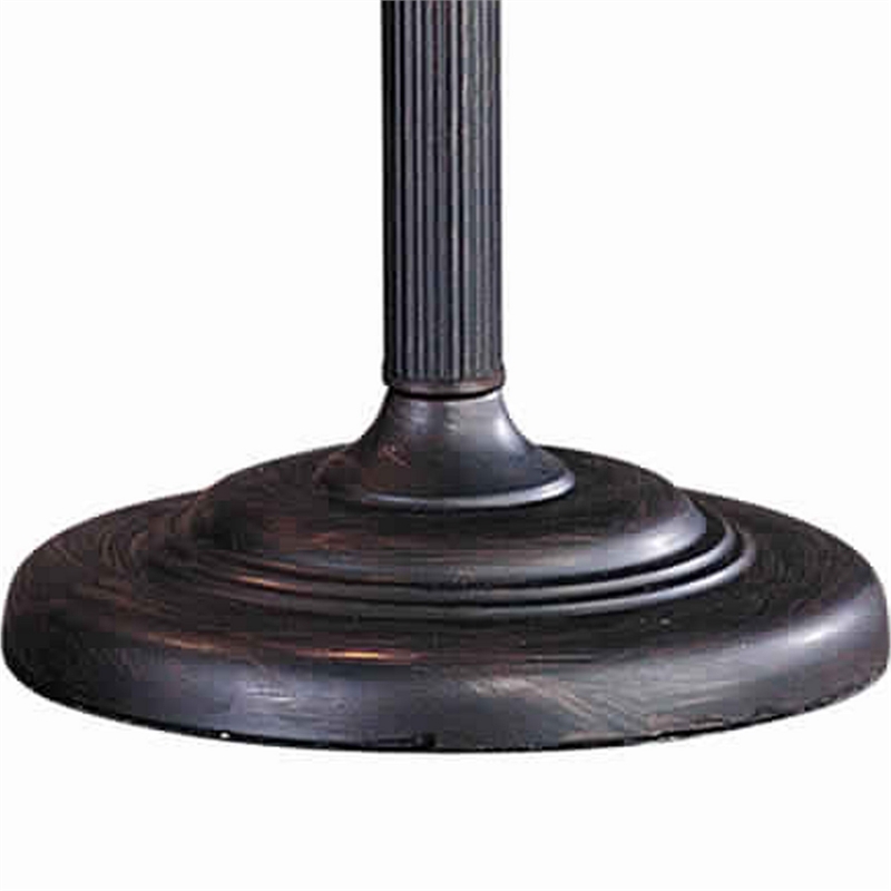 Benjara Metal Body Swing Arm Table Lamp with Conical Mica Shade- Bronze
