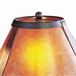 Benjara Metal Body Swing Arm Table Lamp with Conical Mica Shade- Bronze