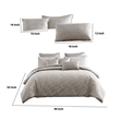Benjara 9 Piece Queen Polyester Comforter Set with Jacquard Print- Gray