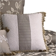 Benjara 10 Piece King Polyester Comforter Set with Leaf Print- Platinum Gray