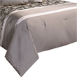 Benjara 10 Piece King Polyester Comforter Set with Leaf Print- Platinum Gray