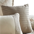 Benjara 9 Piece Queen Polyester Comforter Set with Damask Print- Cream and Gold