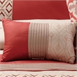 Benjara 8 Piece King Polyester Comforter Set with Geometric Embroidery- Orange