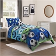 Benjara 4 Piece Full Size Comforter Set with Soccer Theme- Multicolor