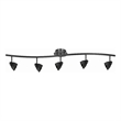 Benjara 5 Light 120V Metal Track Light Fixture with Round Shade- Black