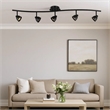 Benjara 5 Light 120V Metal Track Light Fixture with Round Shade- Black