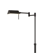 Benjara 10W LED Adjustable Metal Floor Lamp with Swing Arm- Black