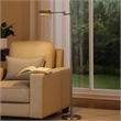 Benjara 10W LED Adjustable Metal Floor Lamp with Swing Arm- Chrome