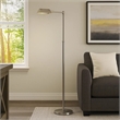 Benjara 10W LED Adjustable Metal Floor Lamp with Swing Arm- Chrome