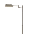 Benjara 10W LED Adjustable Metal Floor Lamp with Swing Arm- Chrome