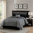 Benjara 6 Piece Polyester Queen Comforter Set with Geometric Print- Gray & Black
