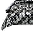 Benjara 6 Piece Polyester Queen Comforter Set with Geometric Print- Gray & Black