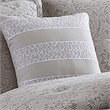Benjara 9 Piece Queen Cotton Comforter Set with Textured Floral Print- Gray